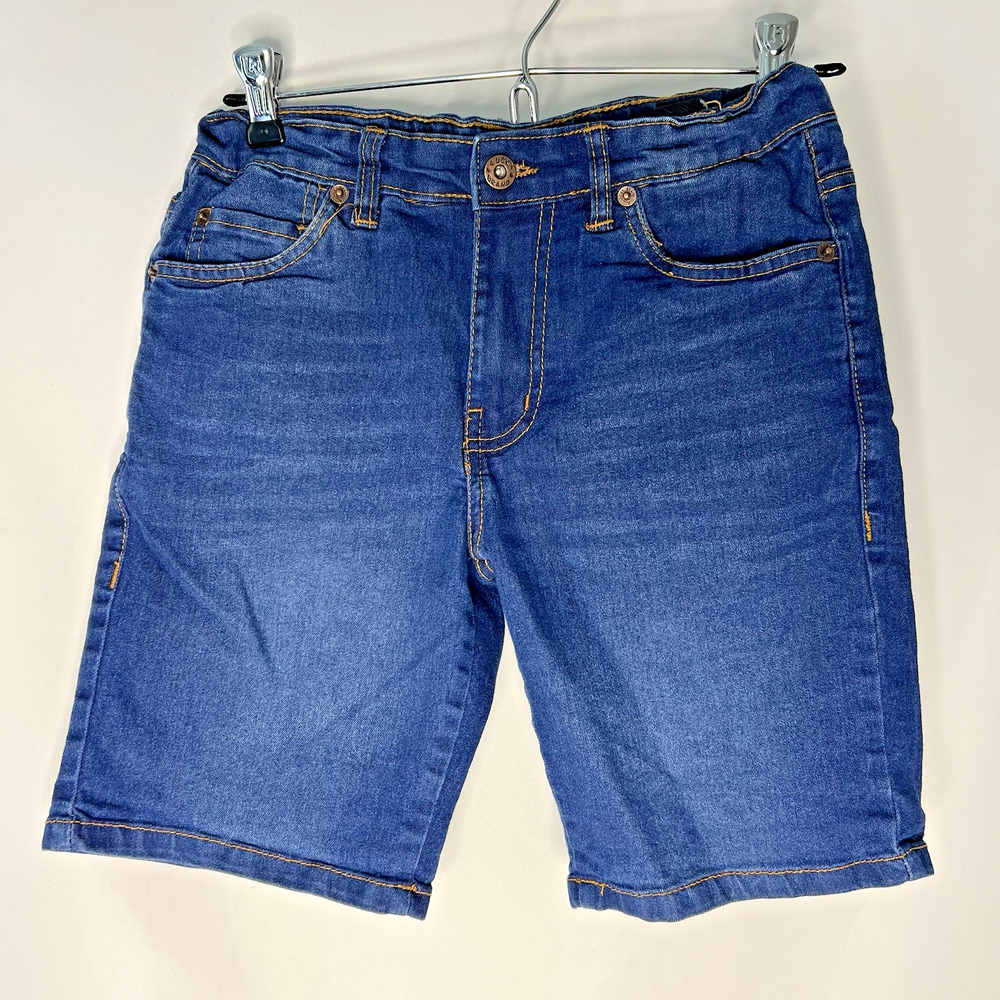 Lucky Brand Boys Blue Denim Shorts Size 12 Elastic Adjustable Waist
